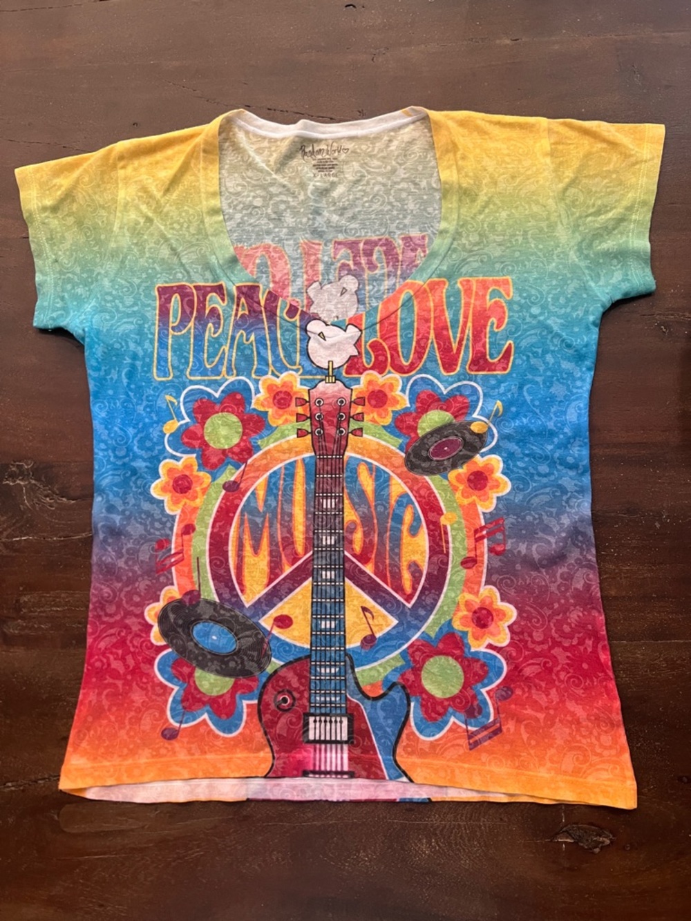 Peace Love Music Graphic Tee - Size XL - Picture 1 of 4